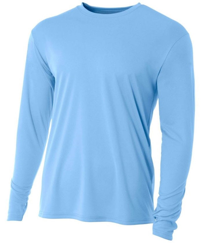 A4 Dri Fit Long Sleeve T Shirt N3165 Light Blue Lucky Wholesale 5913