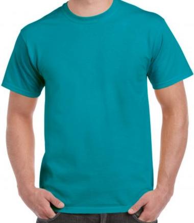 Adult Heavy Cotton T-Shirt In Tropical Blue – 5.3 Oz Preshrunk Cotton Tee, Classic Fit, 2XL Size