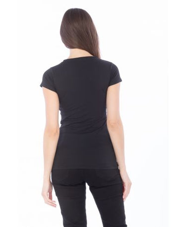 Lucky and Blessed Life 2632 Women's Fitted Round Neck - Black