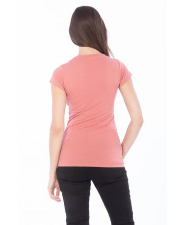 Lucky and Blessed Life 2632 Women's Fitted Round Neck - Mauve