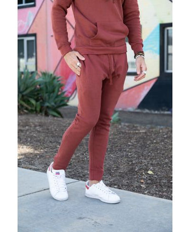 Lucky & Blessed Life 601 Joggers - Rust Red