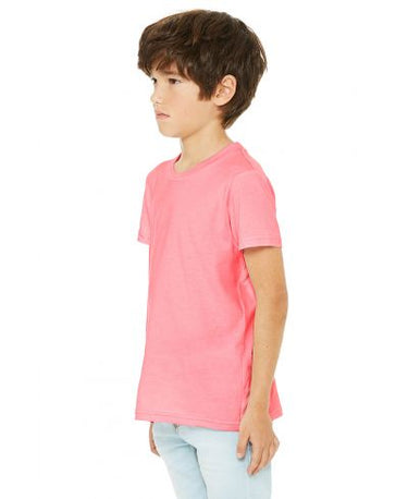 Bella Canvas 3001Y CVC Youth Heather Tee - Neon Pink