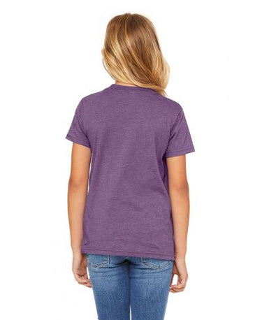 Bella Canvas 3001Y CVC Youth Heather Tee - HTR Team Purple