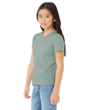 Bella Canvas 3001Y CVC Youth Heather Tee - HTR Dusty Blue
