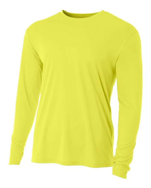 A4 Dri Fit Long Sleeve T shirt Safety Yellow Lucky Wholesale