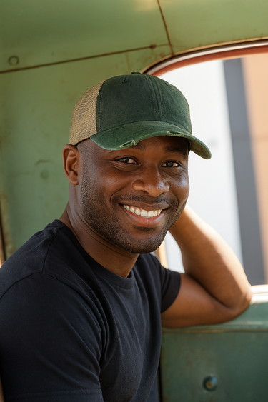 Adam's AD48 Cap Forest Green/Tan