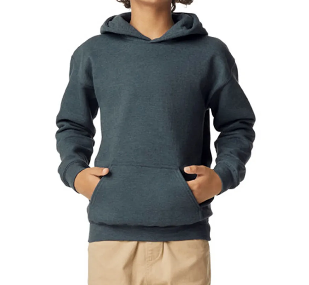 GILDAN Youth Pullover Hoodie Dark Heather Lucky Wholesale