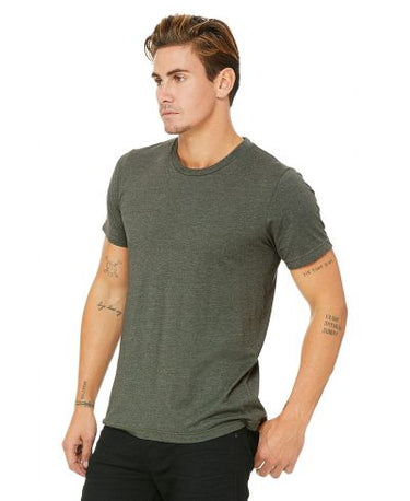 Bella Canvas 3001CVC Heather Round Neck - HTR Military Green