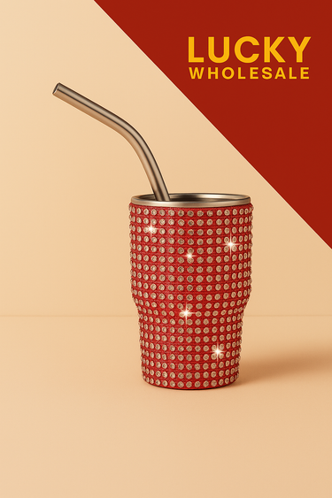 Thermal Sublimation Tumblers 2OZ Rhinestone Shot Cup - Red