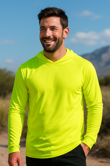 Hooded Longsleeve - Safety Yellow