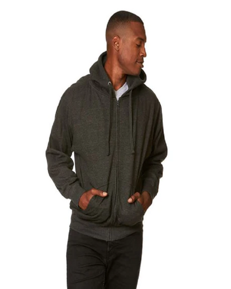 Smart Adult Zip Up Hoodie Charcoal Heather Lucky Wholesale