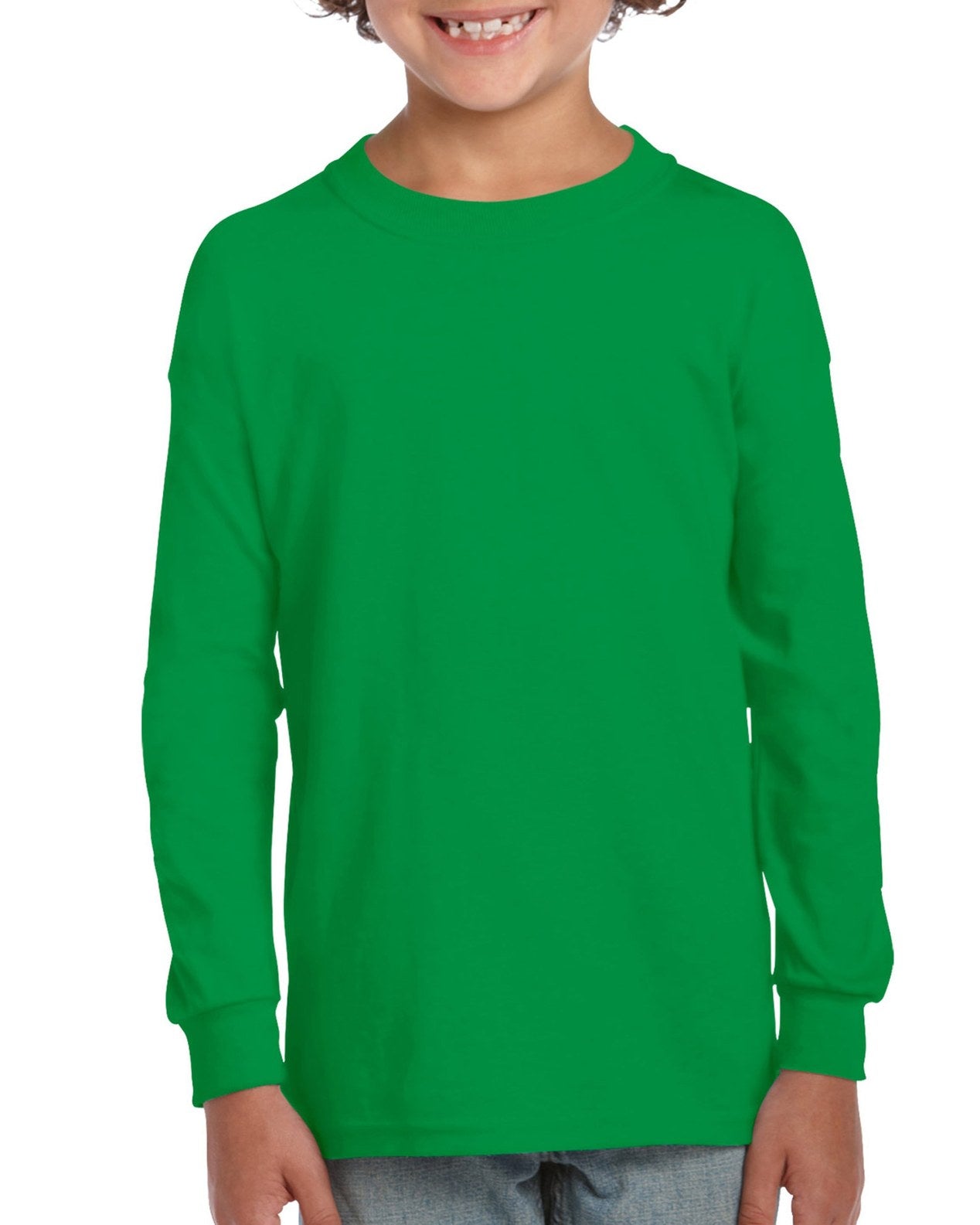 Gildan Youth Long Sleeve T-Shirt - Kelly Green Small
