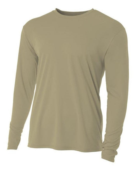 A4 N3165 Men s Cooling Performance Long Sleeve T Shirt Sand S