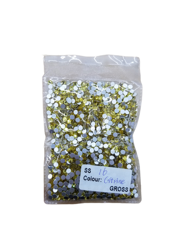 Small Bag Glue On Rhinestones - Citrine