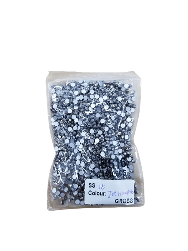 Small Bag Glue On Rhinestones - Jet Hematite
