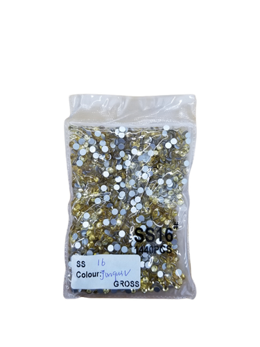 Small G Bag Glue On Rhinestones - Jonquil