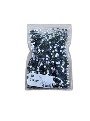 Small Bag Glue On  Rhinestones - Olive Green
