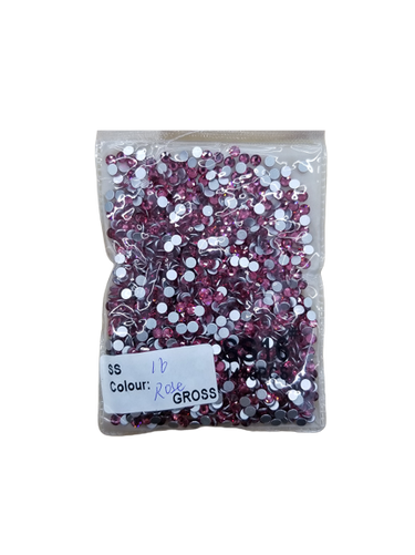 Small Glue On Rhinestones - Rose