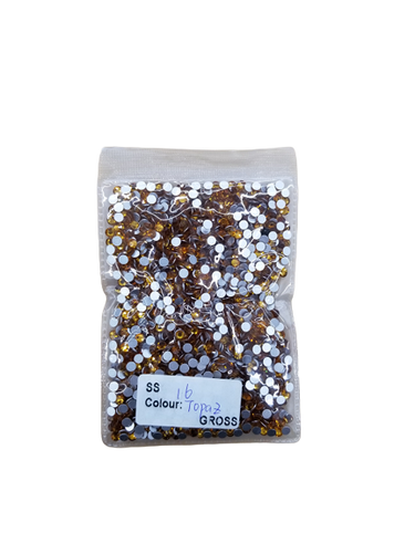 Small Bag Glue On  Rhinestones - Topaz